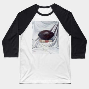 Rugby Ball on White Baseball T-Shirt